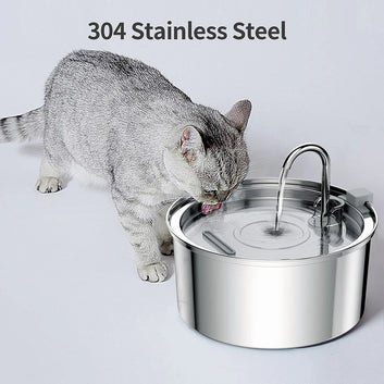 Stainless Steel Pet Water Feeder Cat Automatic Water