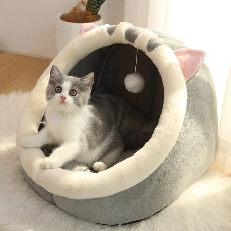 Deep Sleep Cat Bed Cartoon Pet Bed Foldable Removable