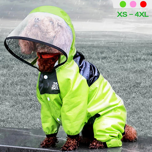 Pet Dog Raincoat The Dog Face Pet Clothes Jumpsuit