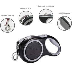 Durable Nylon Retractable Dog Leash Lead