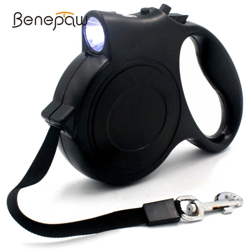 Benepaw Retractable Dog Leash Flashlight No Tangle Heavy Duty