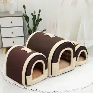 Pet Bed Foldable Dog House Kennel Soft Tent Indoor