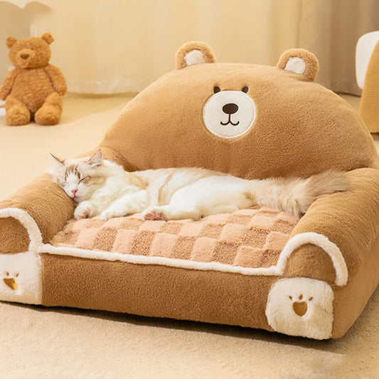 Winter Warm Cat Bed Soft Plush Pet Sofa for Small Dogs