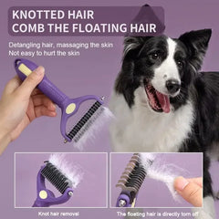 Dog Grooming Comb Pet Deshedding Brush Double-Sided