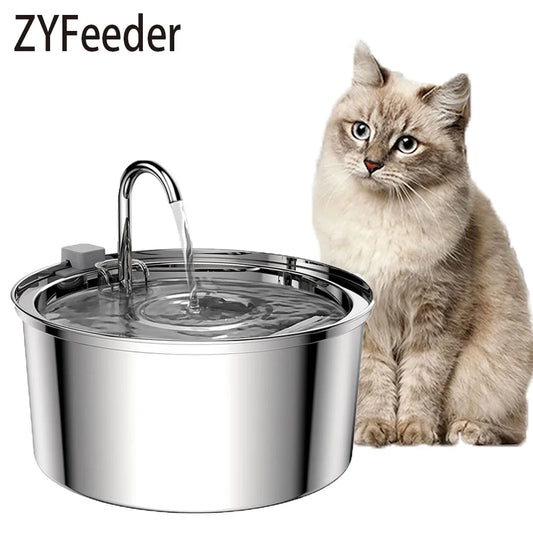 Stainless Steel Pet Water Feeder Cat Automatic Water