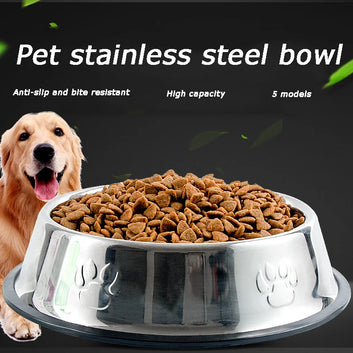 6 Size Pet Dog Cat Bowls Stainless Steel Feeding Feeder