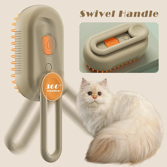 3 in 1 Cat Steam Brush One Touch Spray Pet Hair Removal