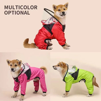 Pet Dog Raincoat The Dog Face Pet Clothes Jumpsuit